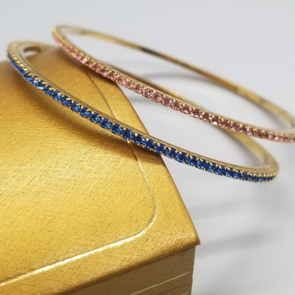 Fifth Avenue swarovski crystal bangles pink & blue